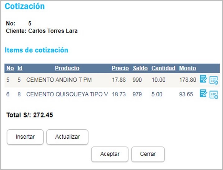 funcion sistema ferreteria